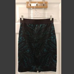 Beautiful black and green pencil skirt